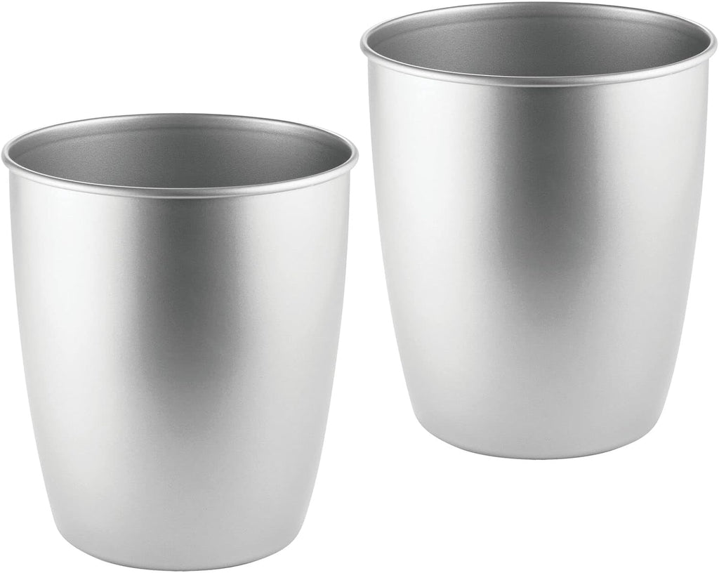 Round Metal Small Trash Can Wastebasket Bin 2 Pack Bronze T44530