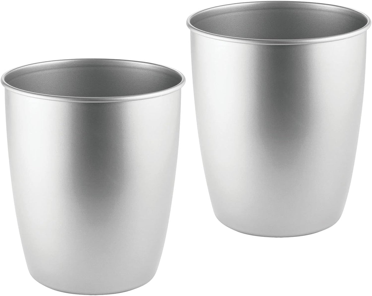 Round Metal Small Trash Can Wastebasket Bin 2 Pack Bronze T44530
