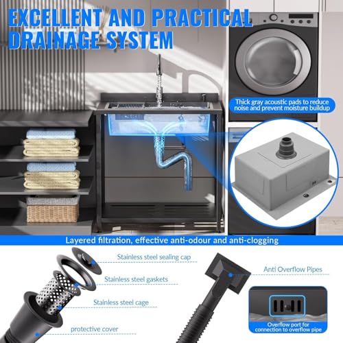 Stainless Steel Utility Sink with Faucet and Drain Kit F26288