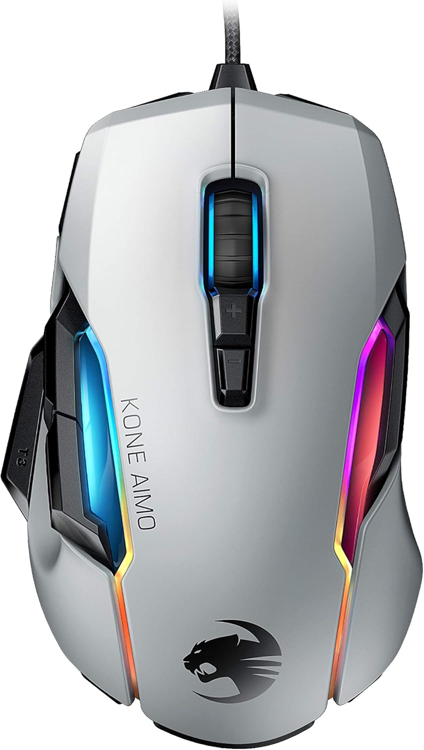 White Ergonomic Wired Gaming Mouse with RGB Lighting M780
