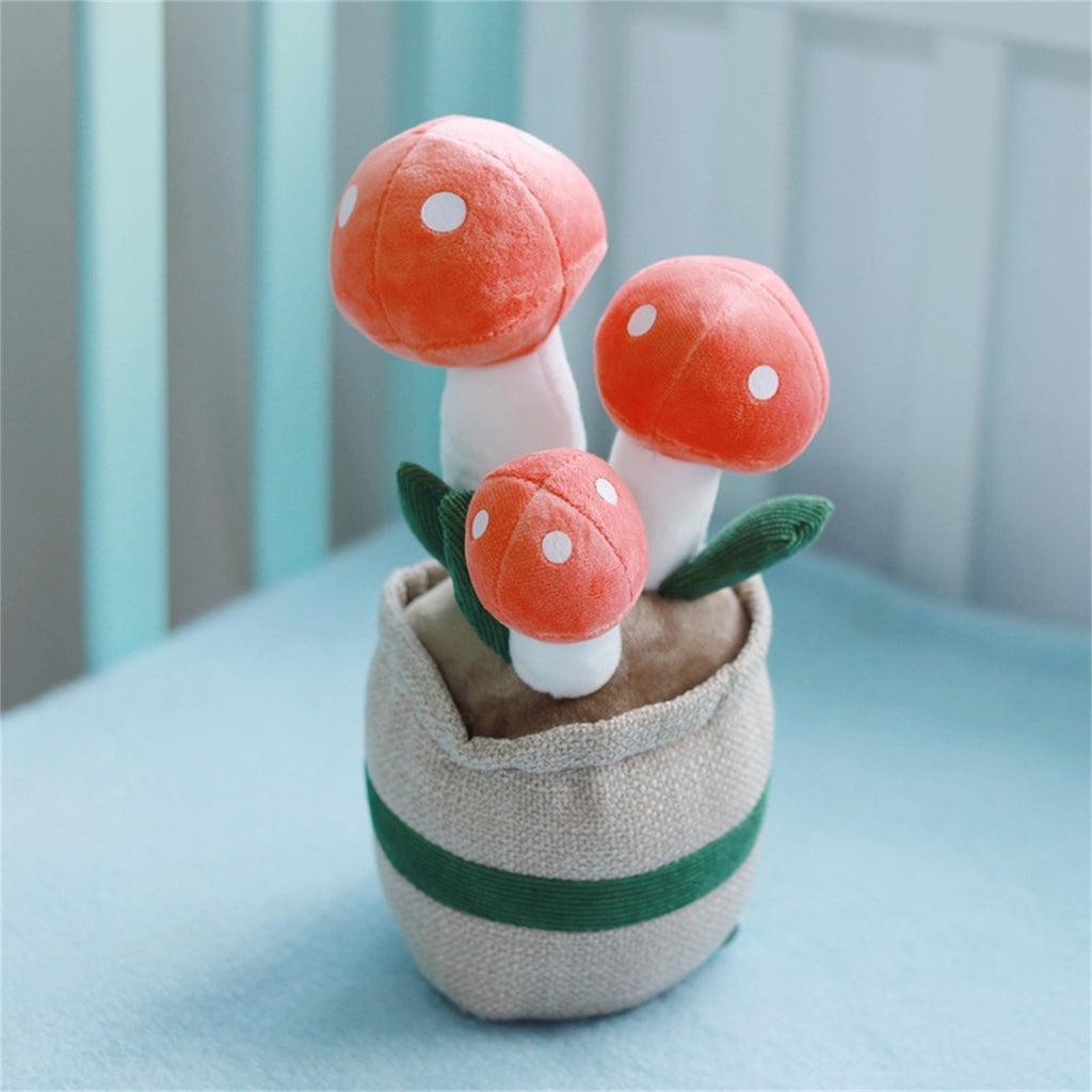 Mushrooms Simulation Potted Plush Toy Doll Plant Indoor Decoration Y6008