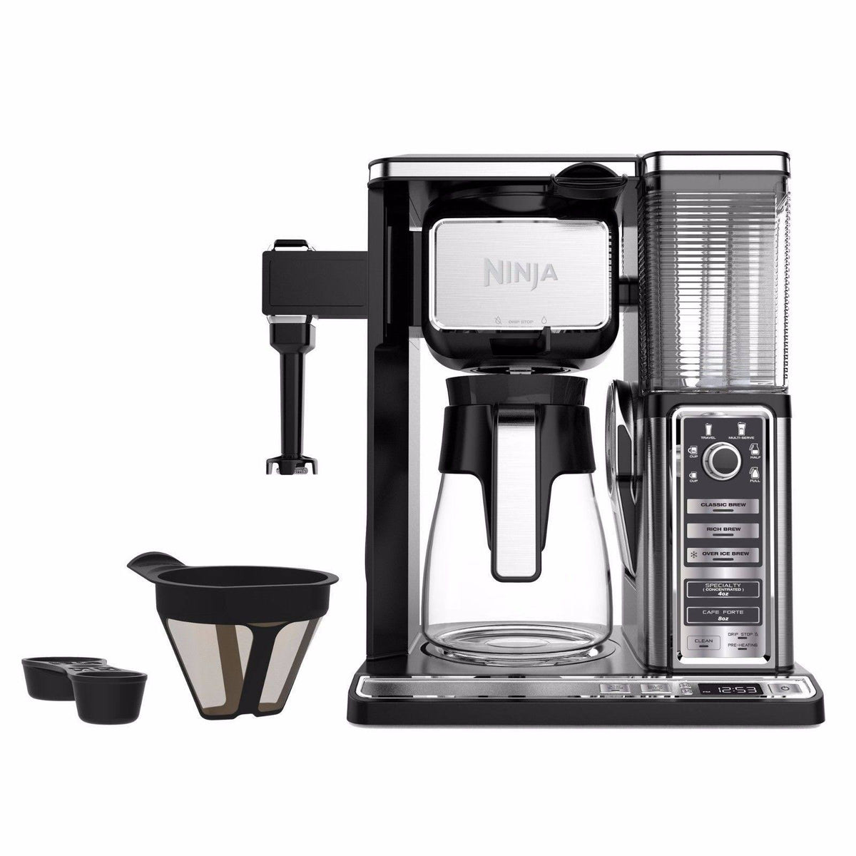 10-Cup Black Stainless Coffee Brewer with Glass Carafe K417425