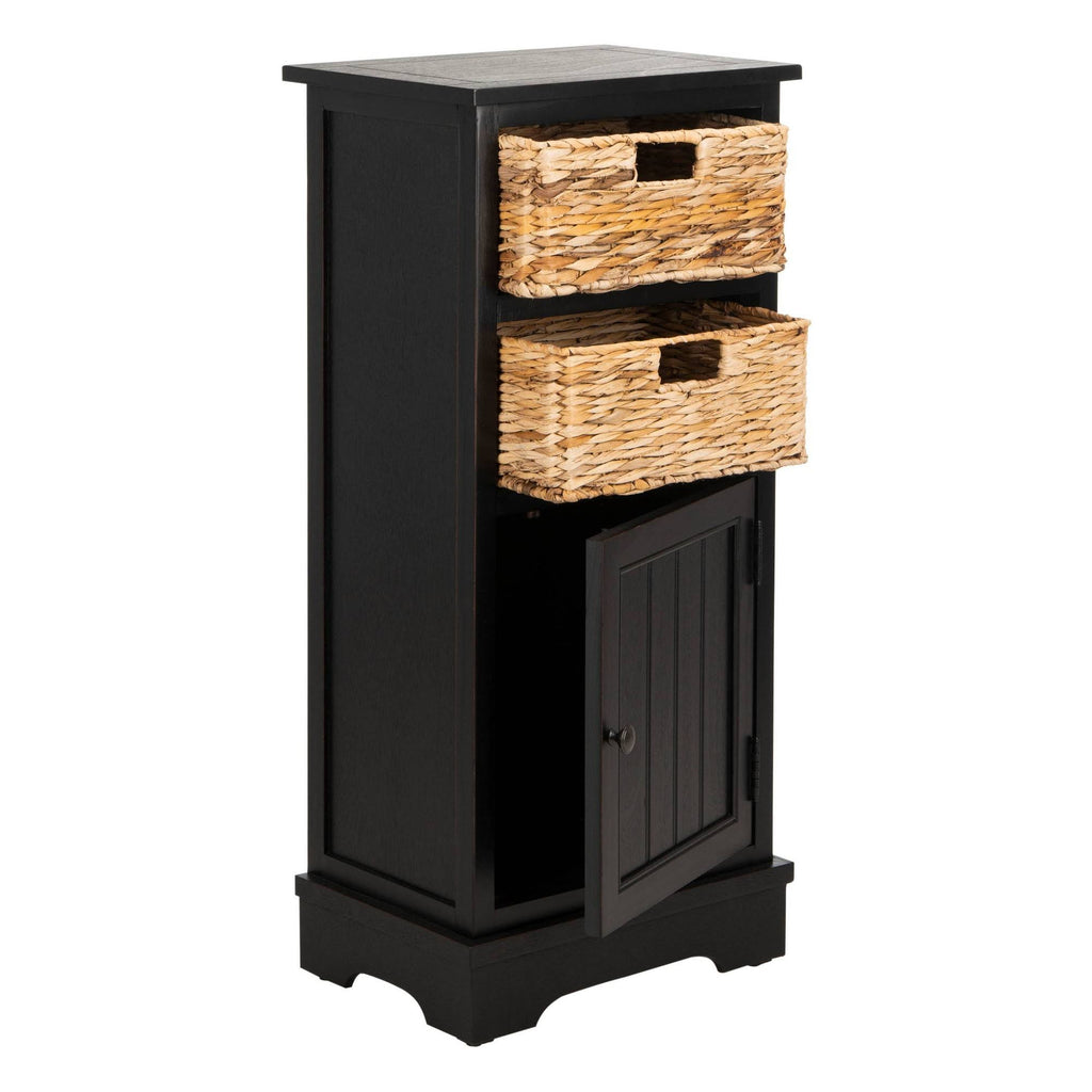 Distressed Black Cabinet R776