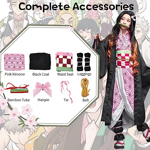 Kamado Anime Cosplay Costume Kimono Outfit C450