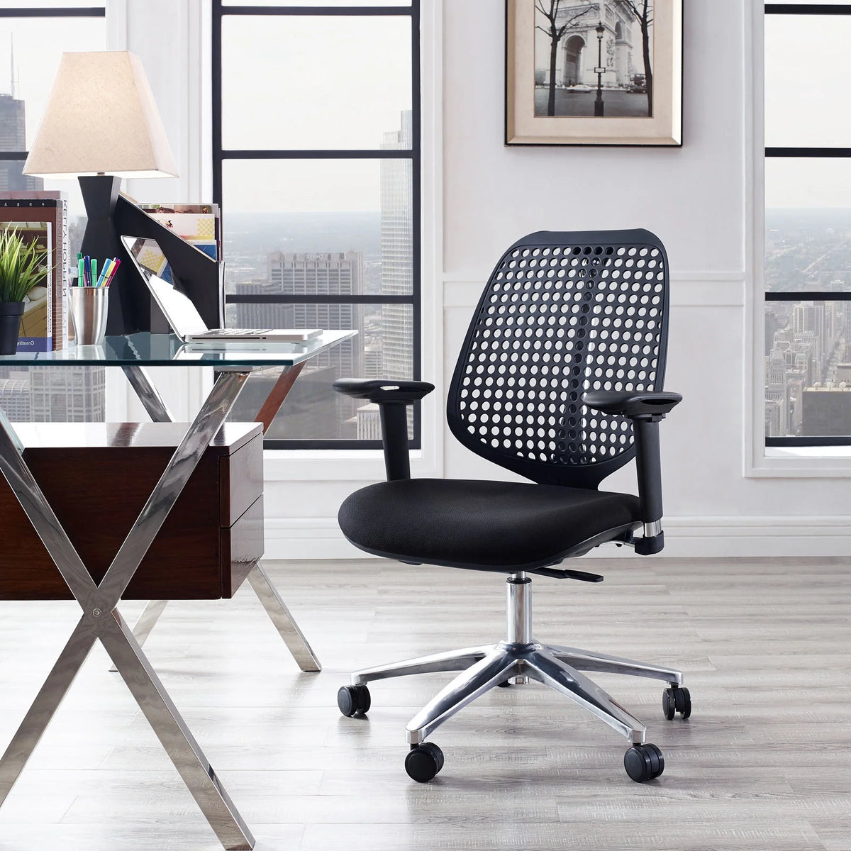 Black Fabric Office Chair F67079
