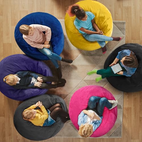 3FT Blue Velvet Memory Foam Bean Bag Chair J74012
