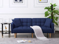 71.3 inch Futon Sofa Bed Convertible Sleeper Couch with 2 Pillows Navy Blue G745535