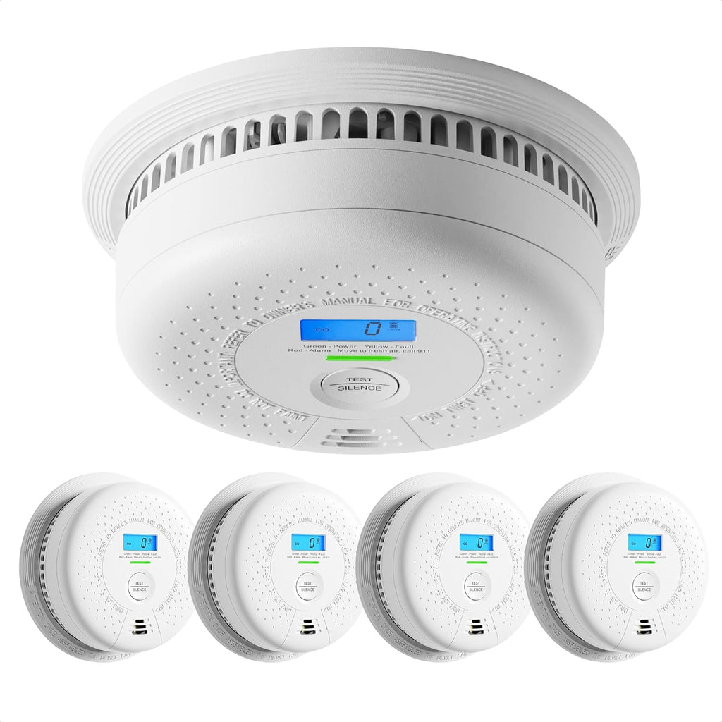 10-Year Battery Smoke and Carbon Monoxide Detector Alarm with LCD Display, Dual Sensor Q6431