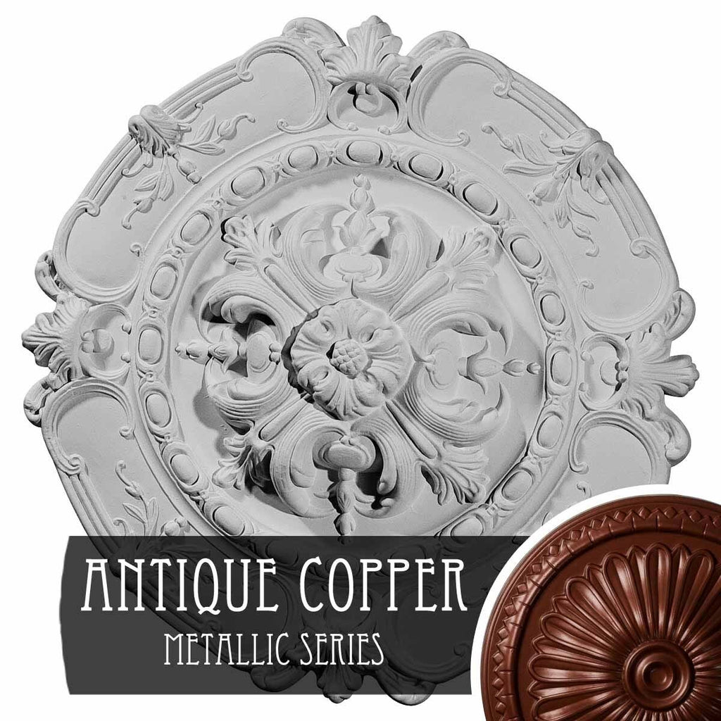 Hand-Painted Pot of Cream Crackle Ceiling Medallion L9441