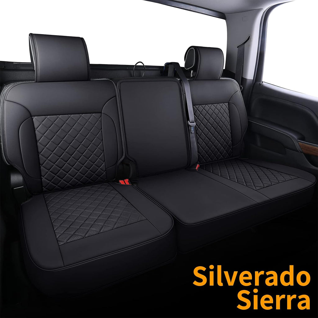 Black Faux Leather Seat Covers Full Set X260720