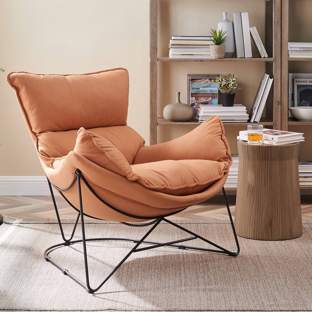 Orange Accent Chaise Chair U14817