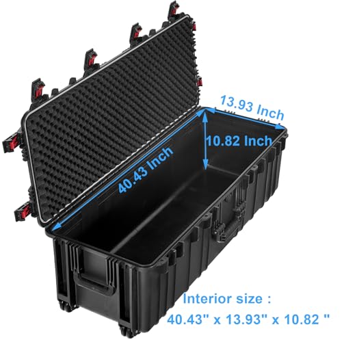Waterproof Rolling Hard Case with Foam and Wheels D82915