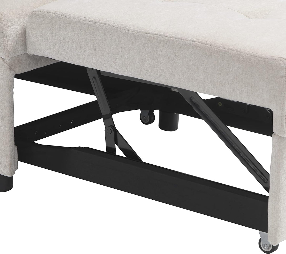 Beige Folding Ottoman Sleeper Sofa Bed J232363