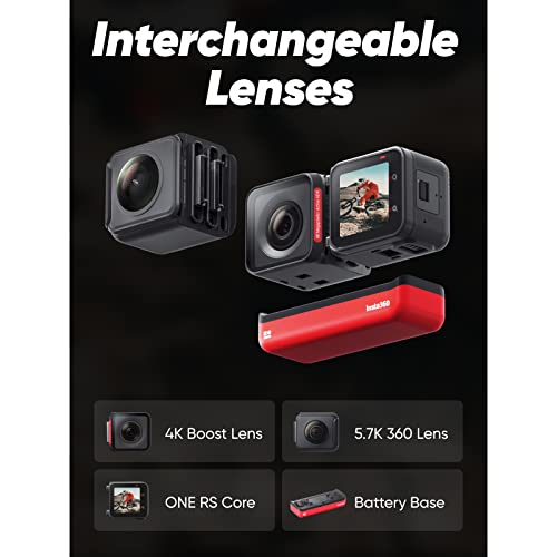 Waterproof 4K 60fps Action Camera & 5.7K 360 Camera with Interchangeable Lenses J134