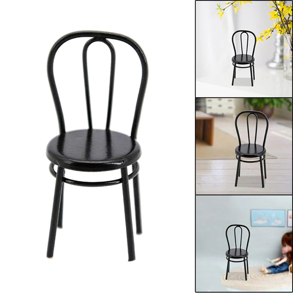 Black Metal Dollhouse Dining Furniture T5418