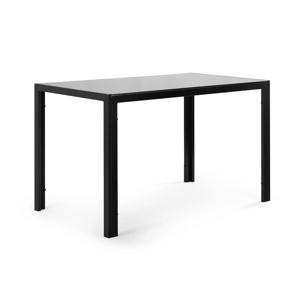 5 Pieces Tempered Glass Dining Table Set with 4 Faux Leather Chairs S3438