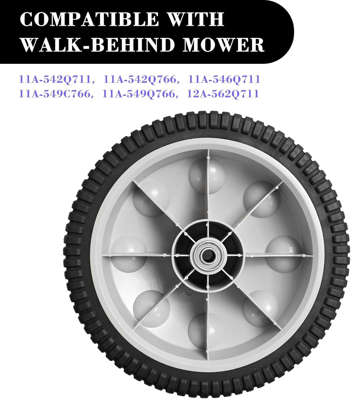 12 Inch Rear Wheel Replacement for Push Lawn Mower, 1 Pack Z392309