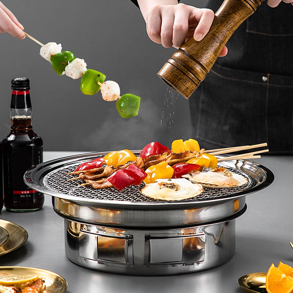 Charcoal Grill Non-stick Portable Stainless Steel BBQ Grill M53838