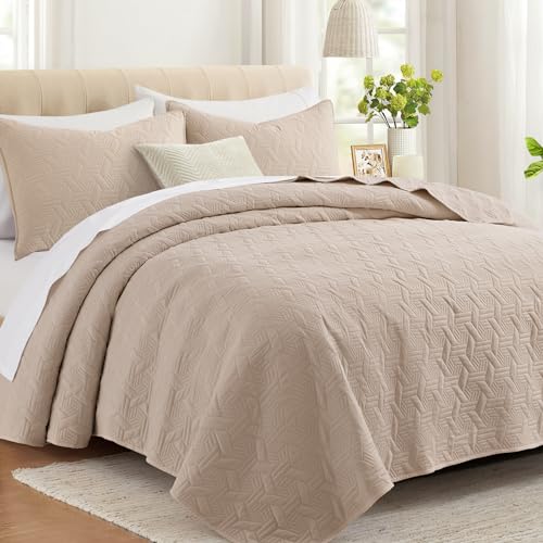 Navy California King Size 3 Piece Microfiber Quilt Bedding Set Y877729