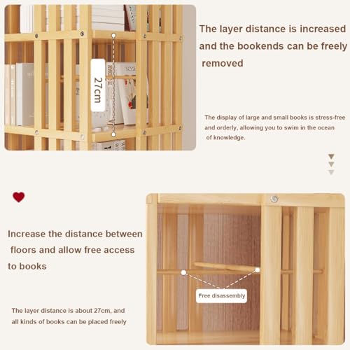 Bamboo 6 Tier Rotating Bookshelf L48107