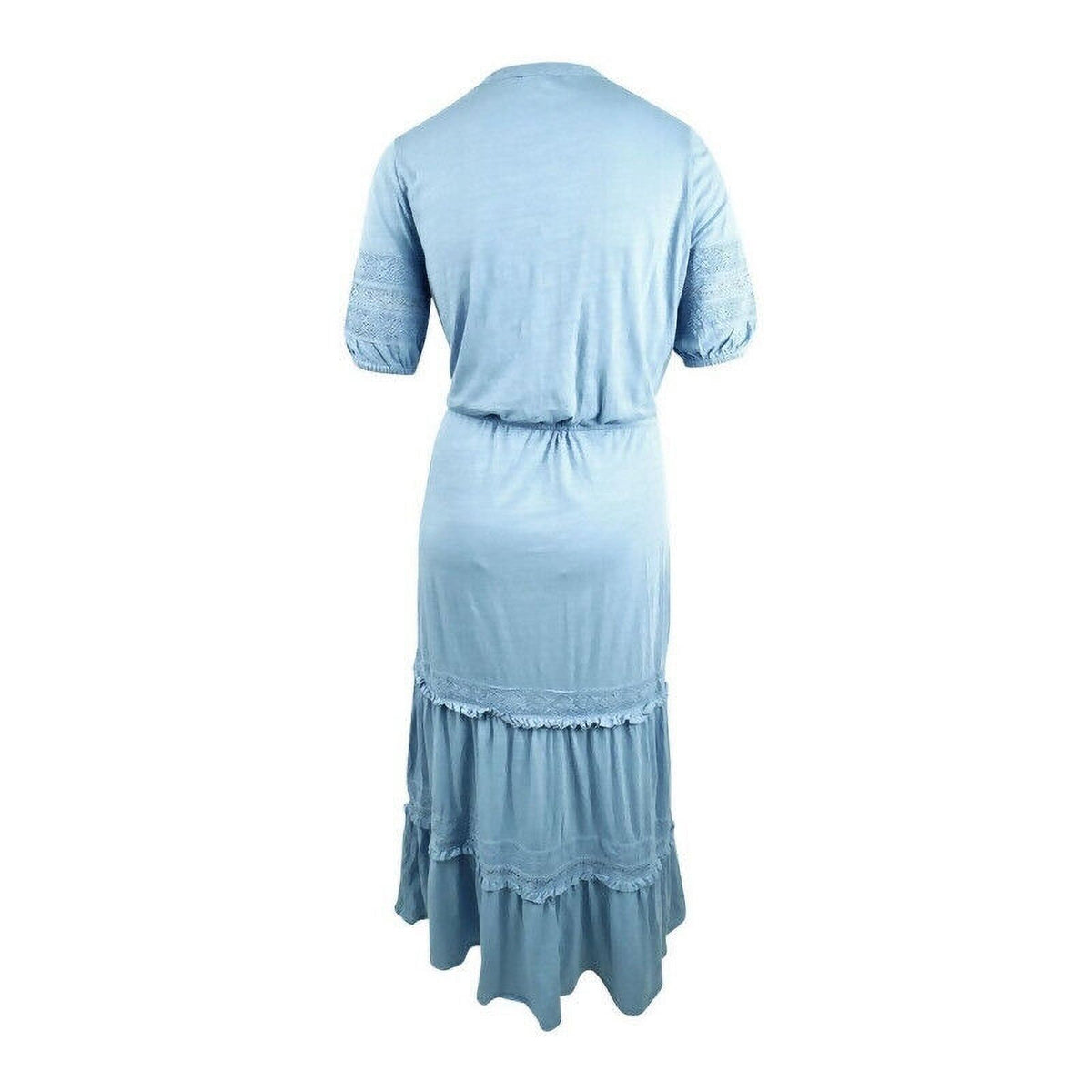 Blue Maxi Lace Trim Dress C86386