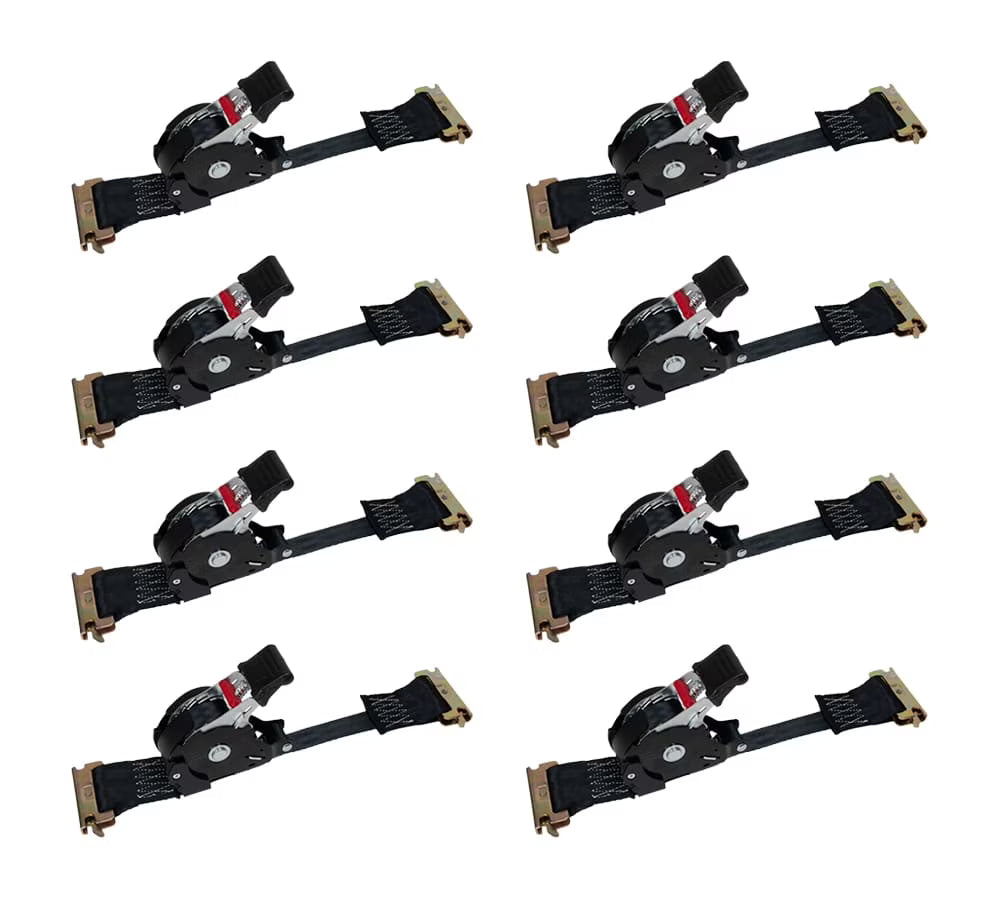 8 Pack Retractable Ratchet Straps with 500 lbs WLL H9293