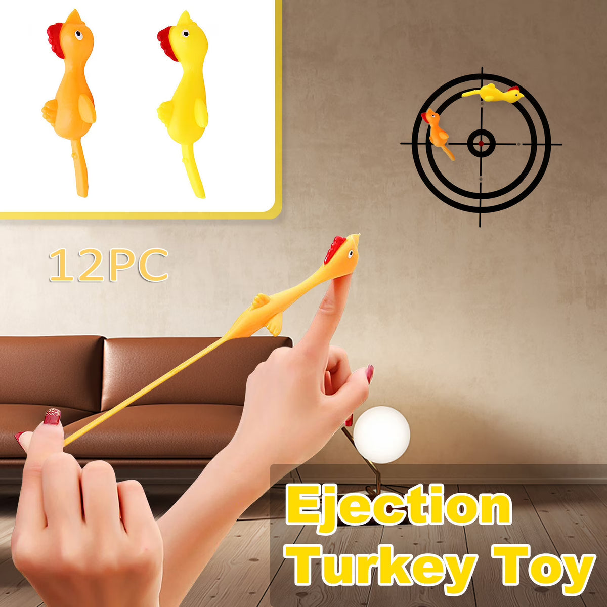 12 PCS Creative Ejection Chicken Toy V450771