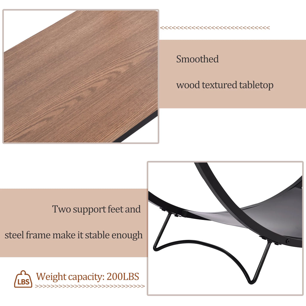 Brown Textured Metal Distressed Wood Console Table K466546