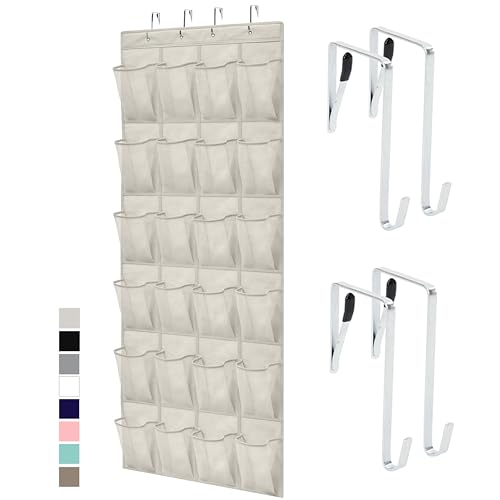 Over the Door Shoe Organizer, 24 Mesh Pockets, Black G4362