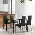 5 Pieces Tempered Glass Dining Table Set with 4 Faux Leather Chairs S3438