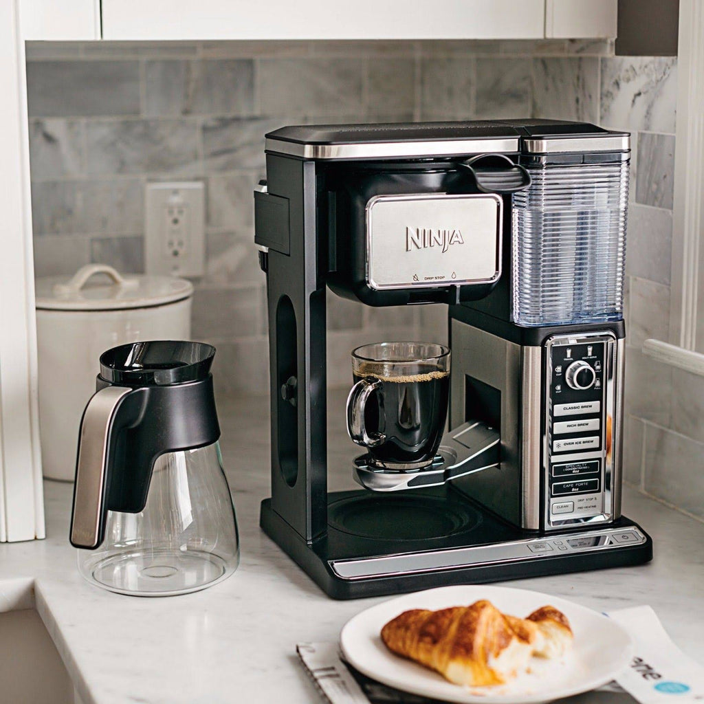 10-Cup Black Stainless Coffee Brewer with Glass Carafe K417425