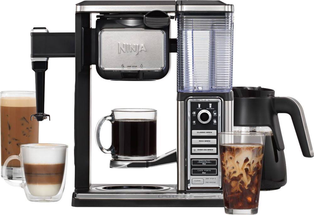 10-Cup Black Stainless Coffee Brewer with Glass Carafe K417425