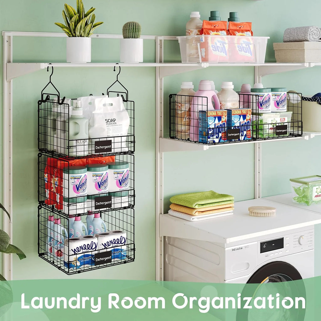 5 Tiers Hanging Closet Shelves Organizer with S Hooks R78667