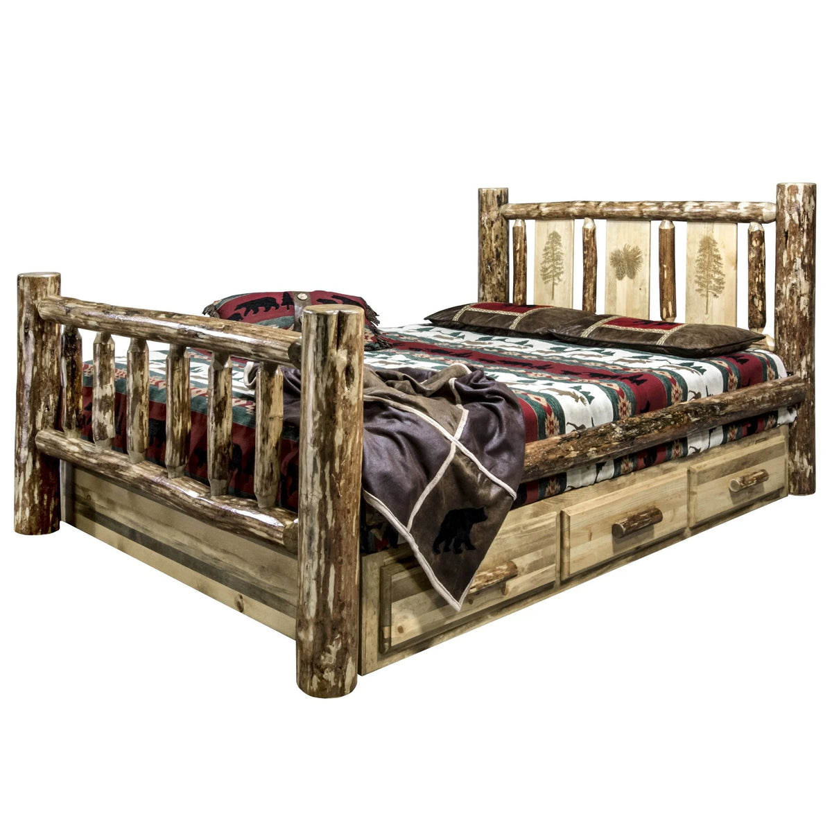 Brown Wood Twin Storage Bed Z327264