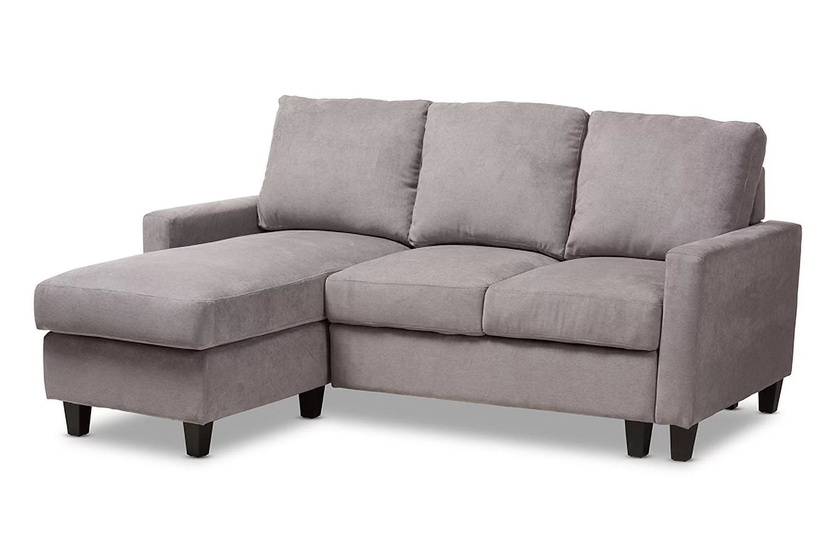 Light Grey Fabric Reversible Sectional Sofa A2703