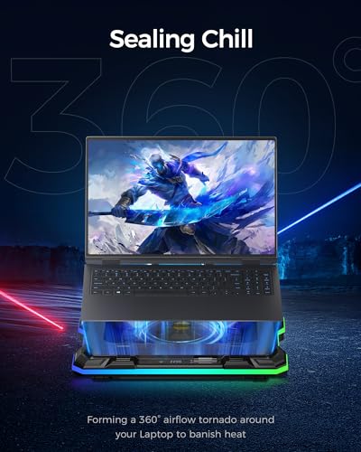 9 Quiet RGB Fans Cooling Pad for 15.6-17.3 Inch Laptops with 2 USB Ports Q465457