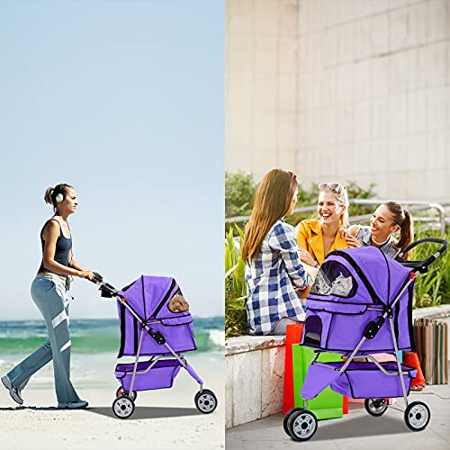 Pink 3 Wheels Pet Stroller T706