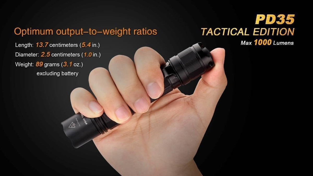Tactical Flashlight with Pressure Switch and Two CR123A Lithium Batteries D726474