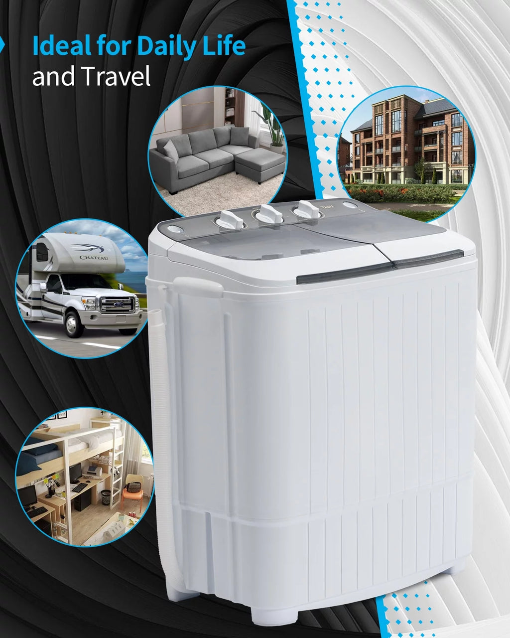 16.5lbs Portable Twin Tub Washing Machine J155