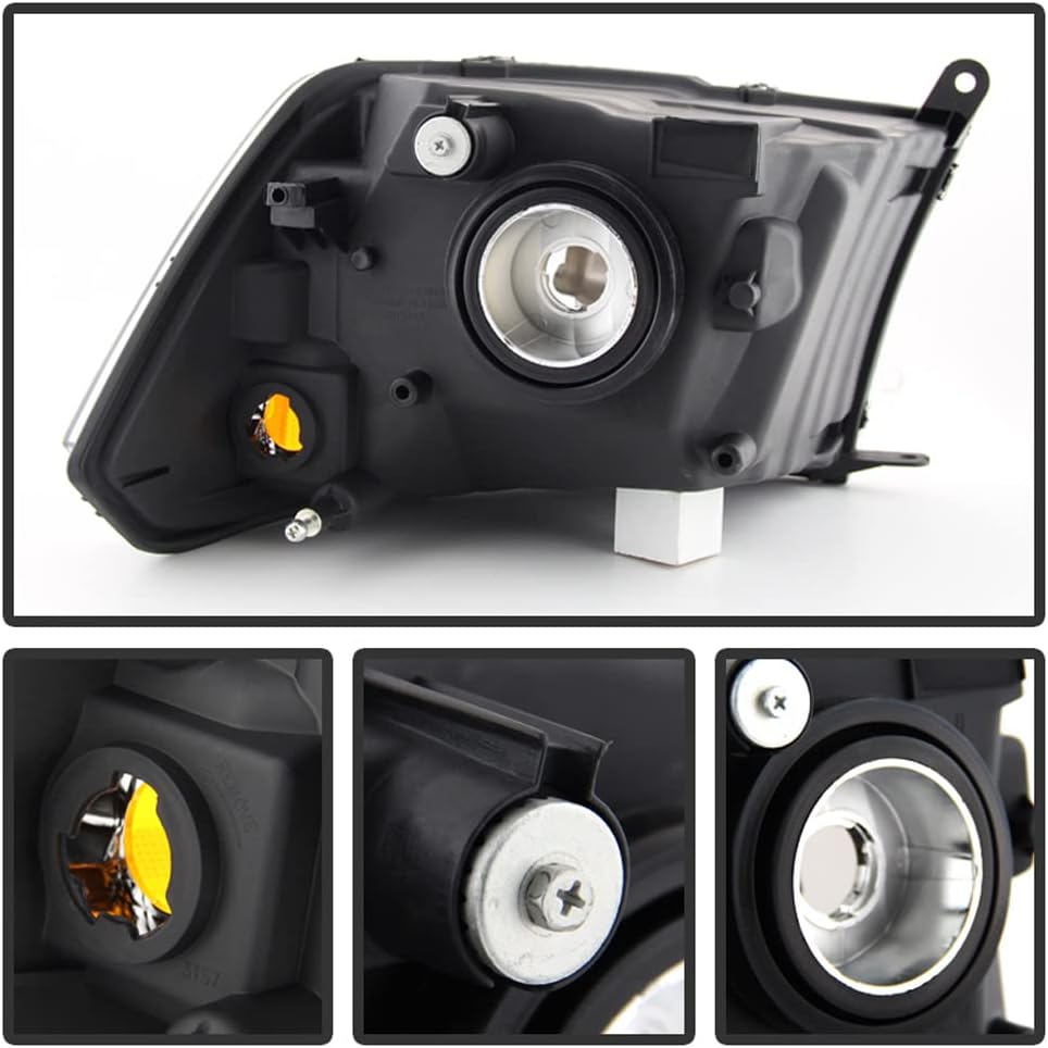 Black Headlights Lamps Replacement Driver + Passenger Side Z7568