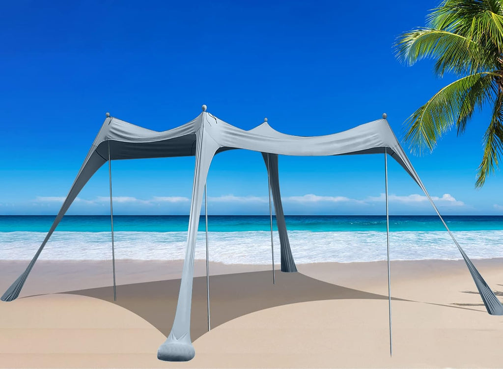 Beach Tent Sunshade Pop Up Sun Shelter with Carry Bag Y698597