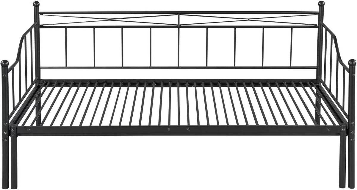 Metal Daybed with Trundle, Twin Size Daybed Frame N8448