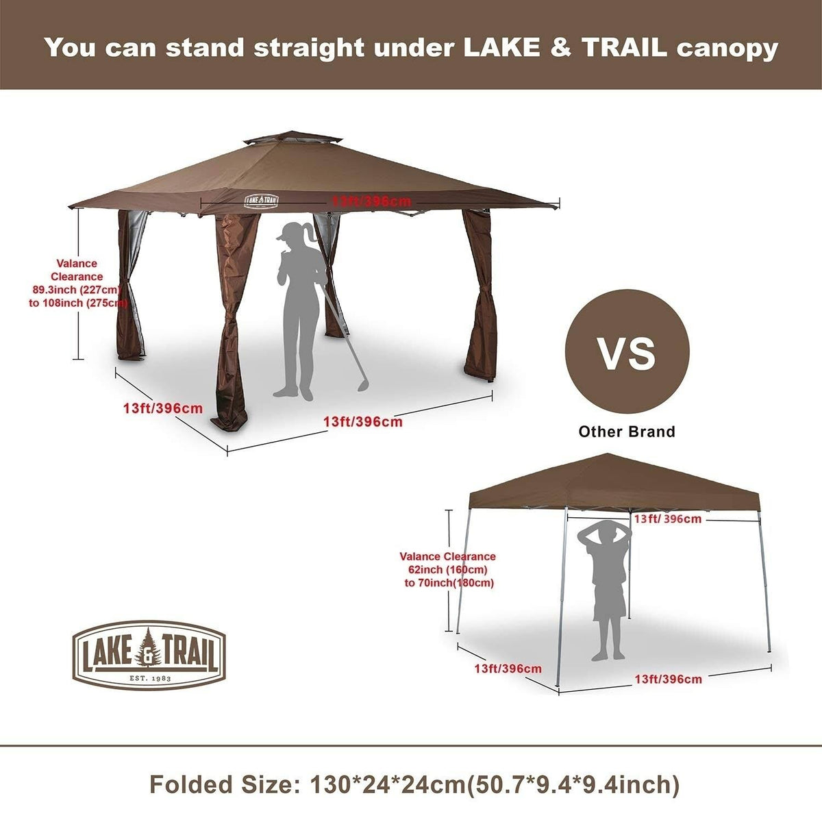 13 x 13 Straight Leg Pop-Up Canopy Gazebo X630901