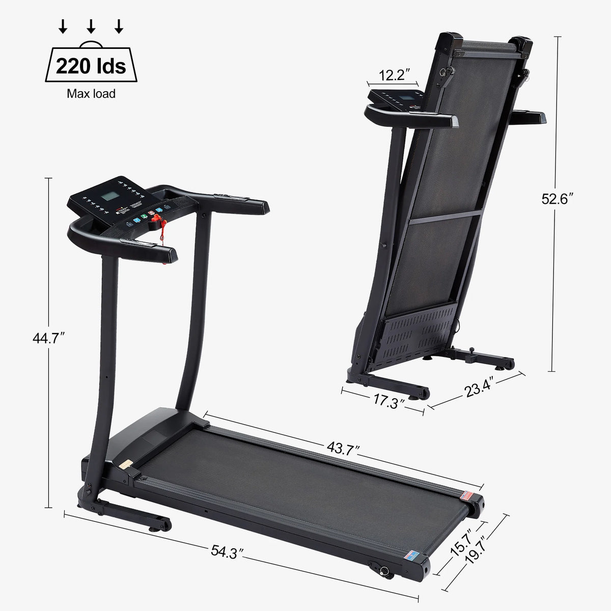 2.5HP Foldable Electric Treadmill with Shock-Absorbent Deck P20104