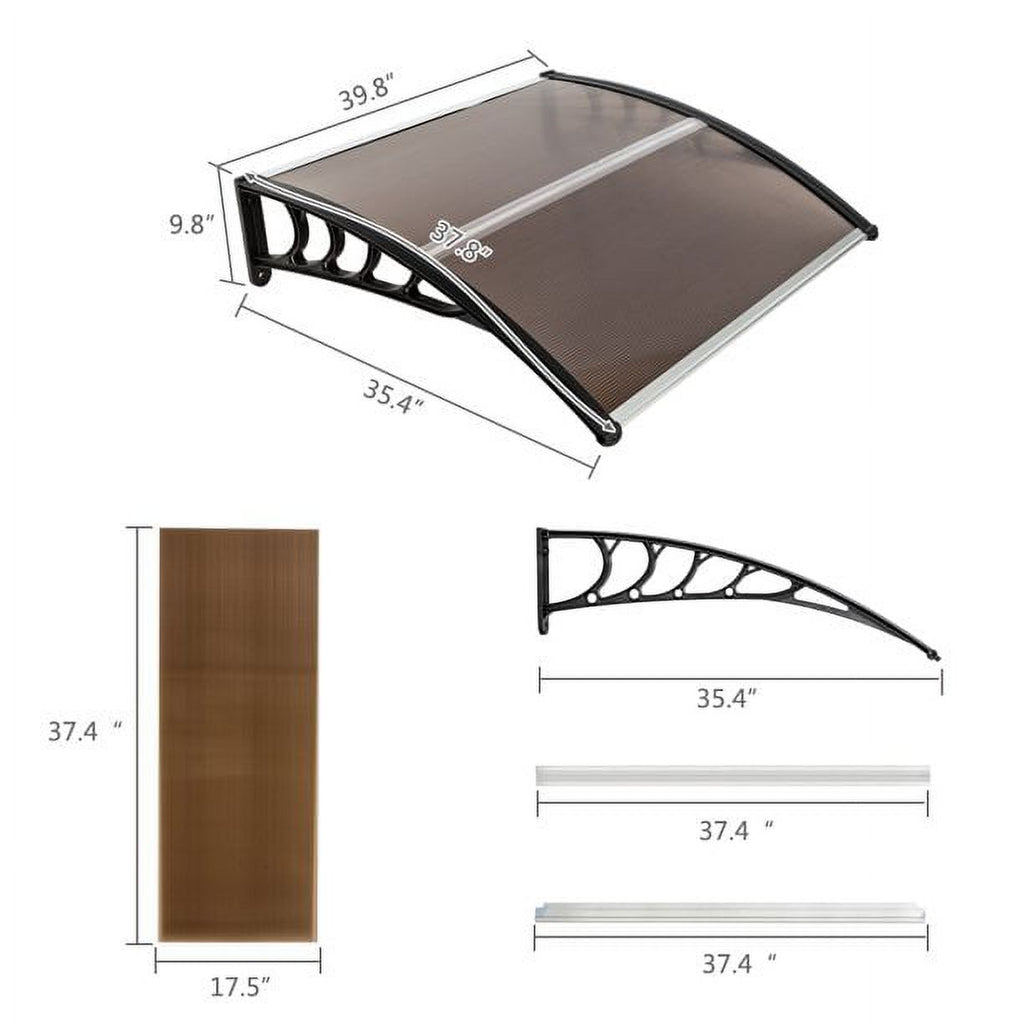 Window Awnings 40" x 38" Brown & Black X9701