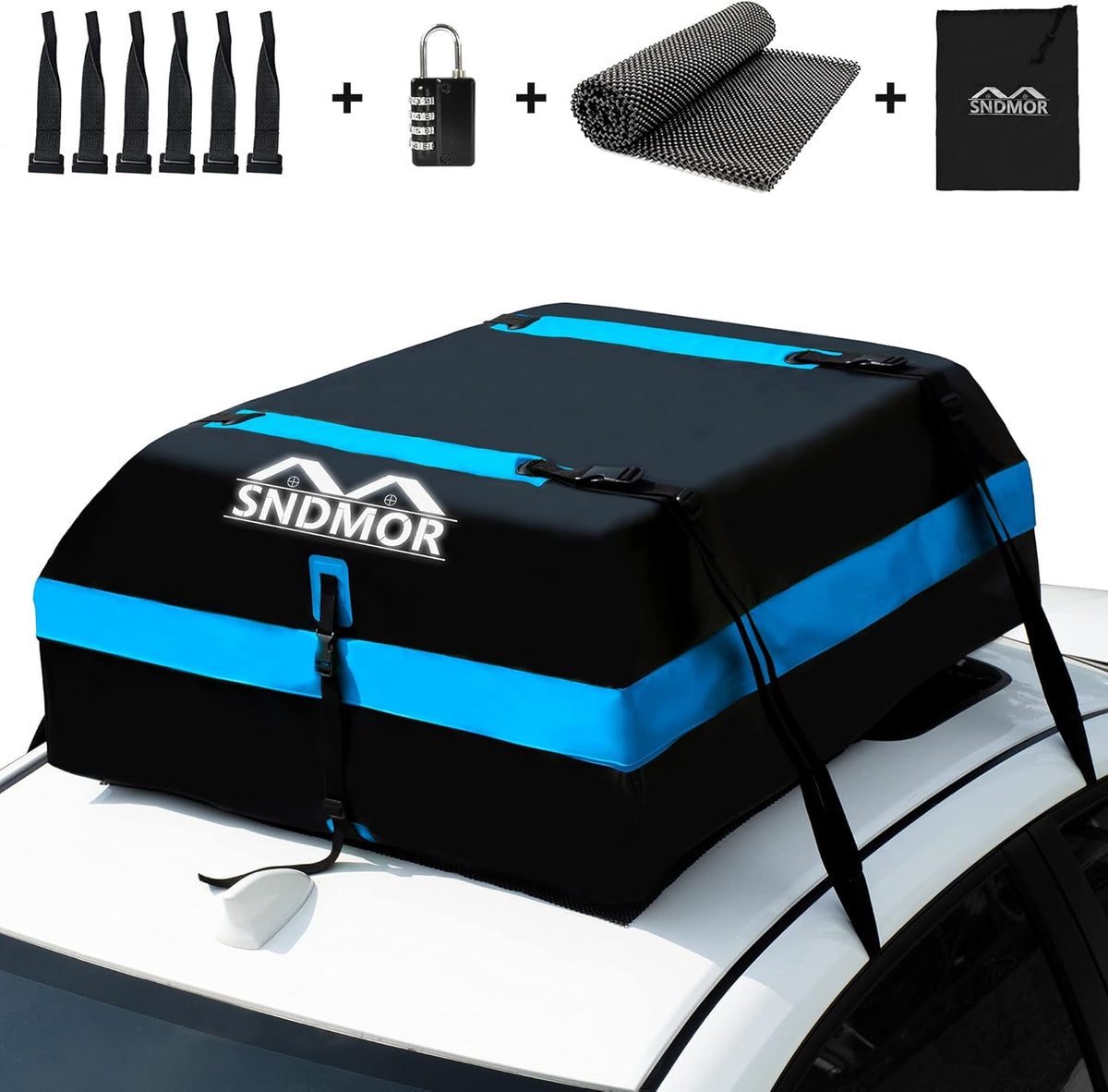 Waterproof Car Rooftop Cargo Carrier Bag with Anti-Slip Mat and Straps A26590