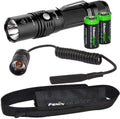 Tactical Flashlight with Pressure Switch and Two CR123A Lithium Batteries D726474