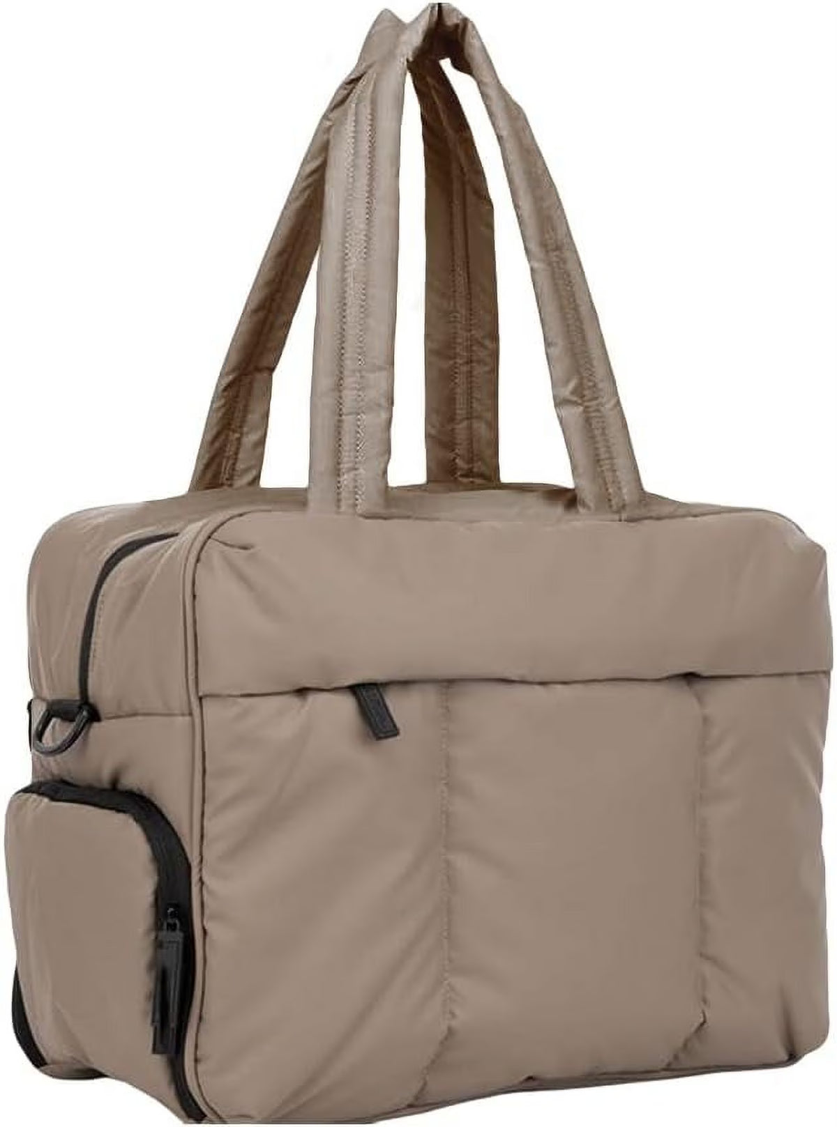 Quilted Nylon Weekender Duffel Bag with Shoe Compartment D514