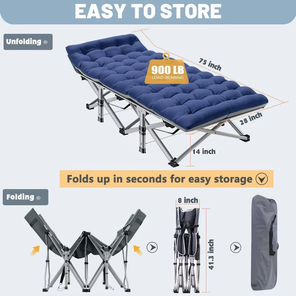 2 Pack Folding Camping Cot with Carry Bag X753986