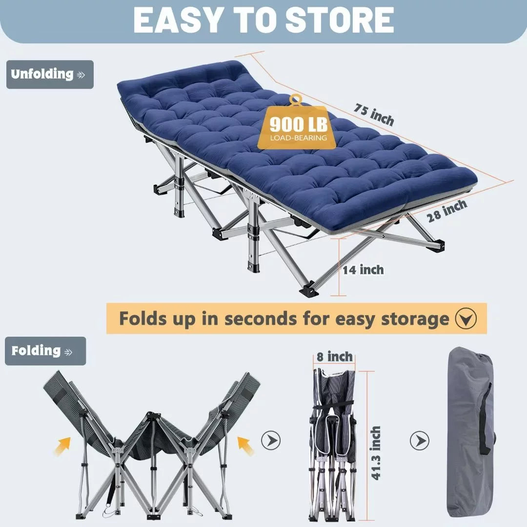 2 Pack Folding Camping Cot with Carry Bag X753986